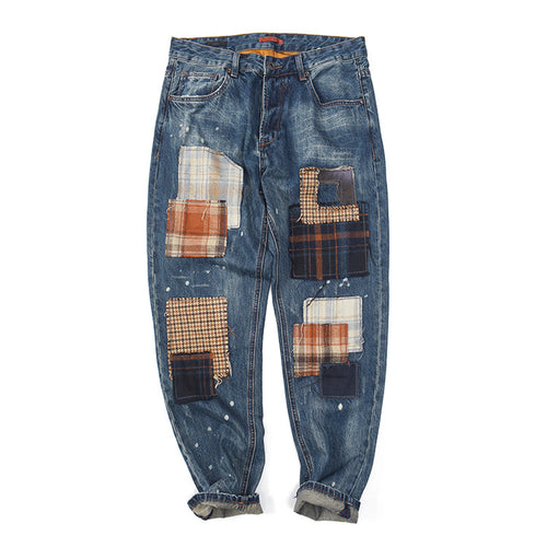 Women’s jeans with creative patchwork design and casual fit Amarae