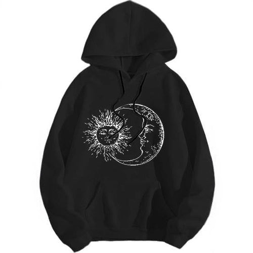 Women's hoodie with artistic sun-moon motif Chic & Stil