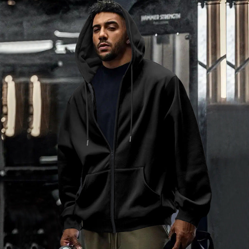 Hooded jacket for men with high-quality zipper and practical kangaroo pocket Lune London