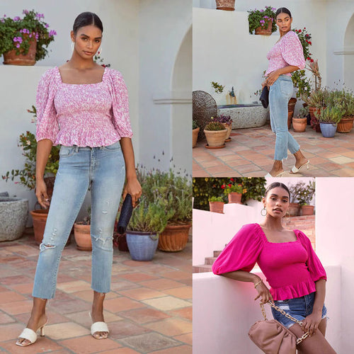 Ladies puff sleeves top Amarae