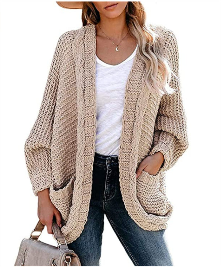 Thick knit jacket for women with casual fit and deep pockets Lune London