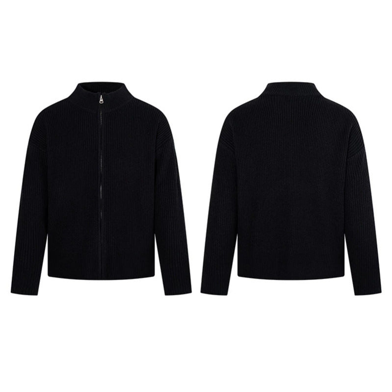 Women's chunky knit zip jacket with stand-up collar and oversized fit Amarae