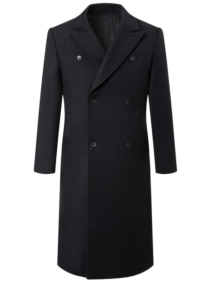 Men's Elegant Double-Breasted Coat with Traditional Collar Amarae