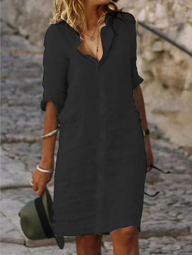 Women Casual Shirt Dress with Chic Details Amarae