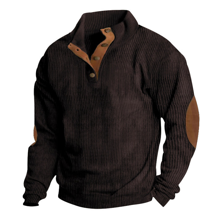 Men's High Quality Crêpe Sweater with Leather Applications Lune London