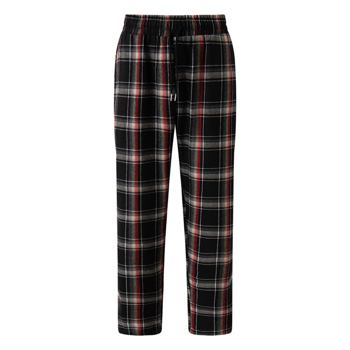 Comfortable flannel pants for men with practical side pockets and elastic waist Lune London