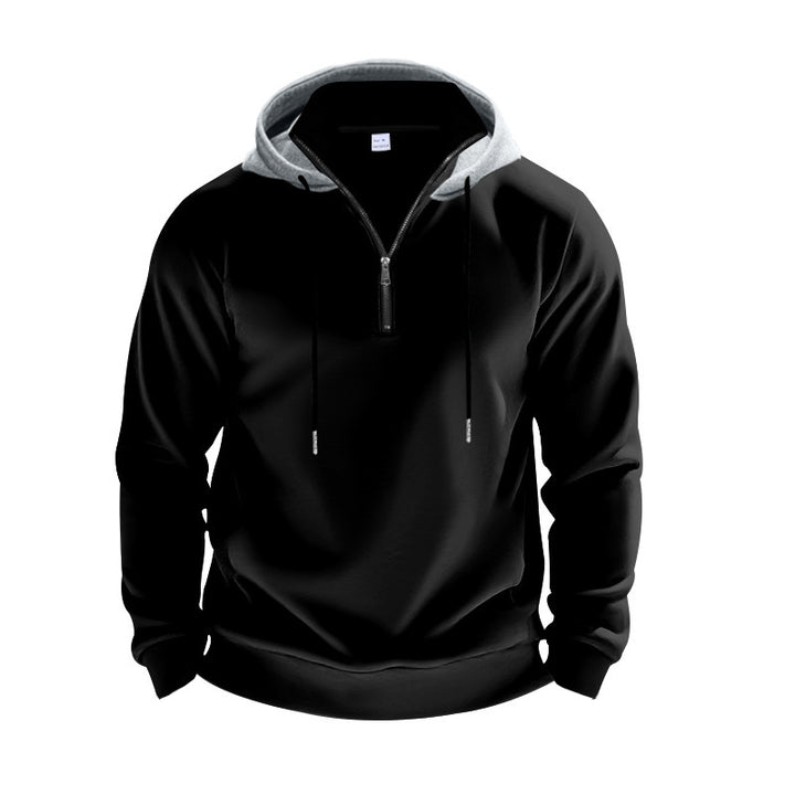 Men's sporty hoodie with modern zipper and kangaroo pocket Lune London