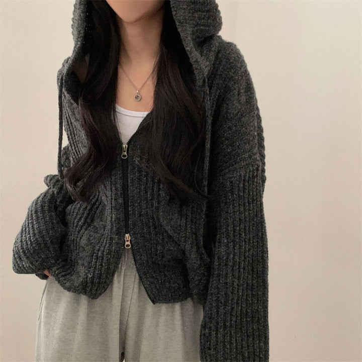 Cardigan en tricot épais pour femme avec capuche et coupe décontractée Chic & Stil