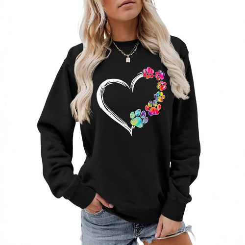 Sweatshirt pour femmes avec design créatif de cœur en forme de patte Chic & Stil