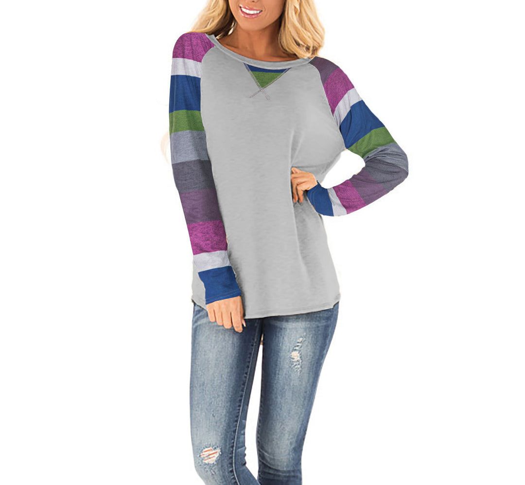Casual long sleeve shirt for women with graphic pattern and side slits Lune London