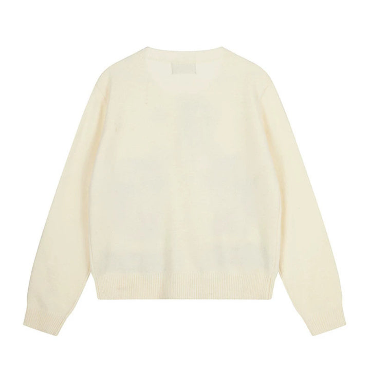 Women's cardigan with cat jacquard, decorative toggle closure and star trim Amarae
