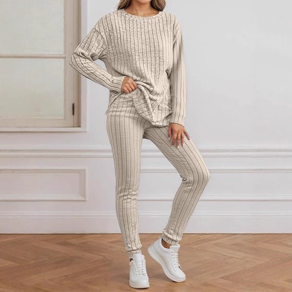 Ensemble tricot confortable pour femme avec texture côtelée Chic & Stil
