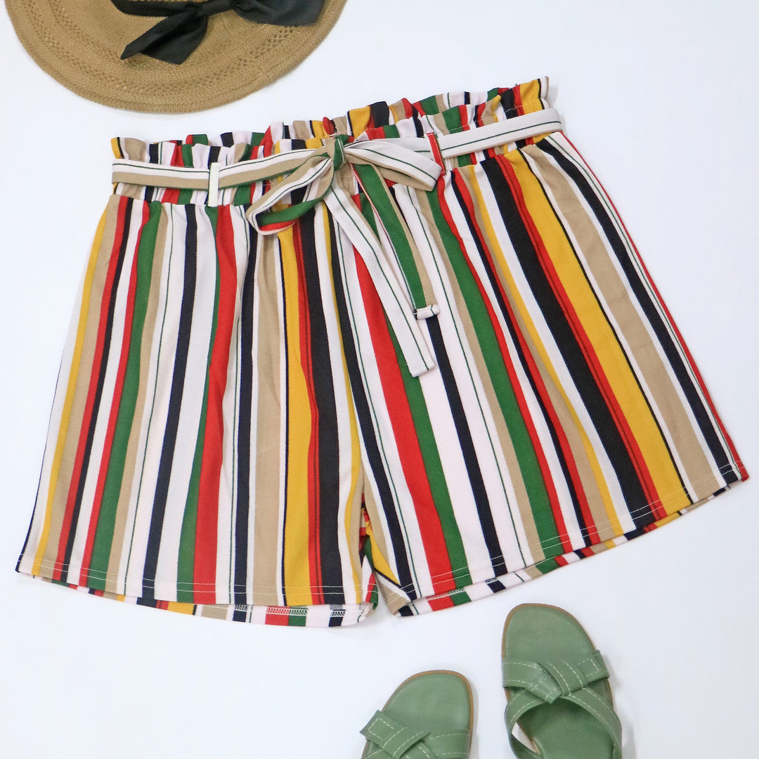 Chic Striped High-Waisted Shorts for Women