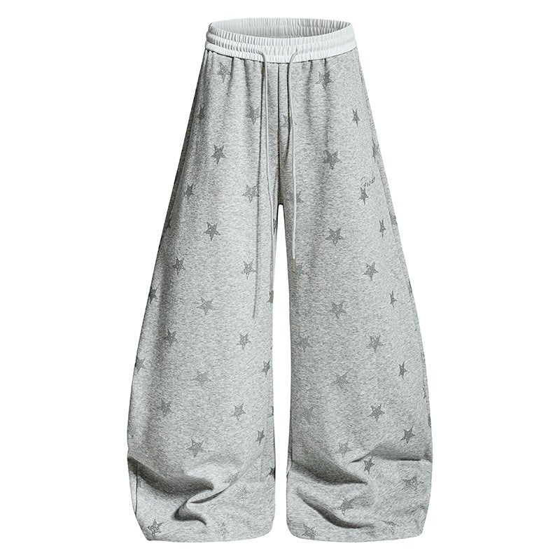 Women's Loose Lounge Pants with Star Print and Elastic Drawstring Amarae