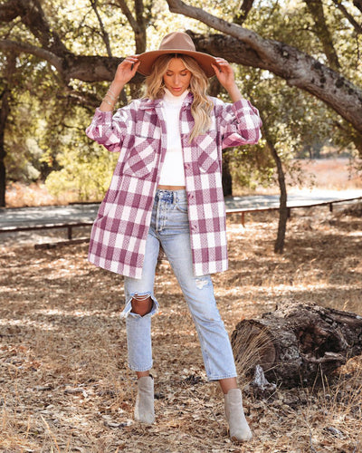 Ladies Vichy Oversized Jacket Amarae