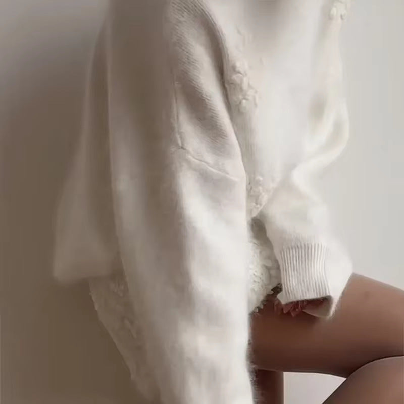Pull féminin ludique avec design en dentelle florale Chic & Stil