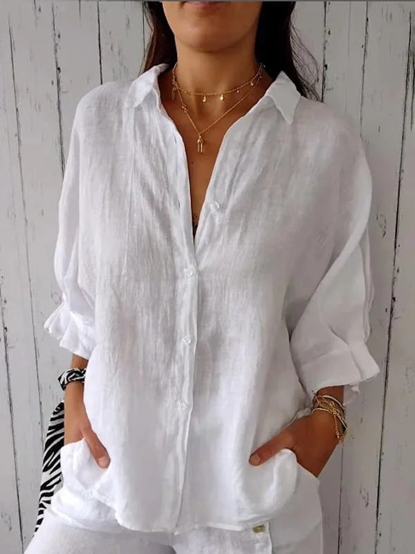 Light linen blouse for women with a relaxed fit Lune London