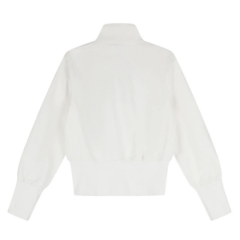 Women's military-inspired bomber jacket with stand-up collar and decorative button plackets Amarae