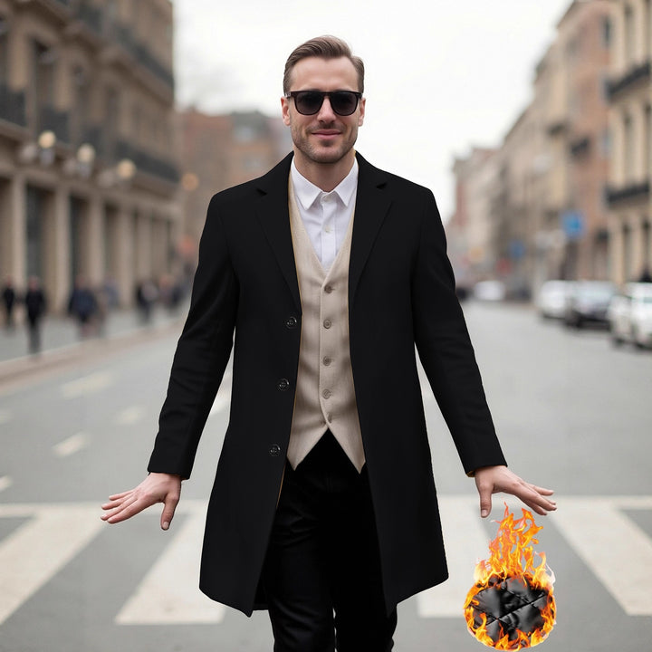 Elegant long coat for men with a modern cut and optimal wearing comfort Lune London