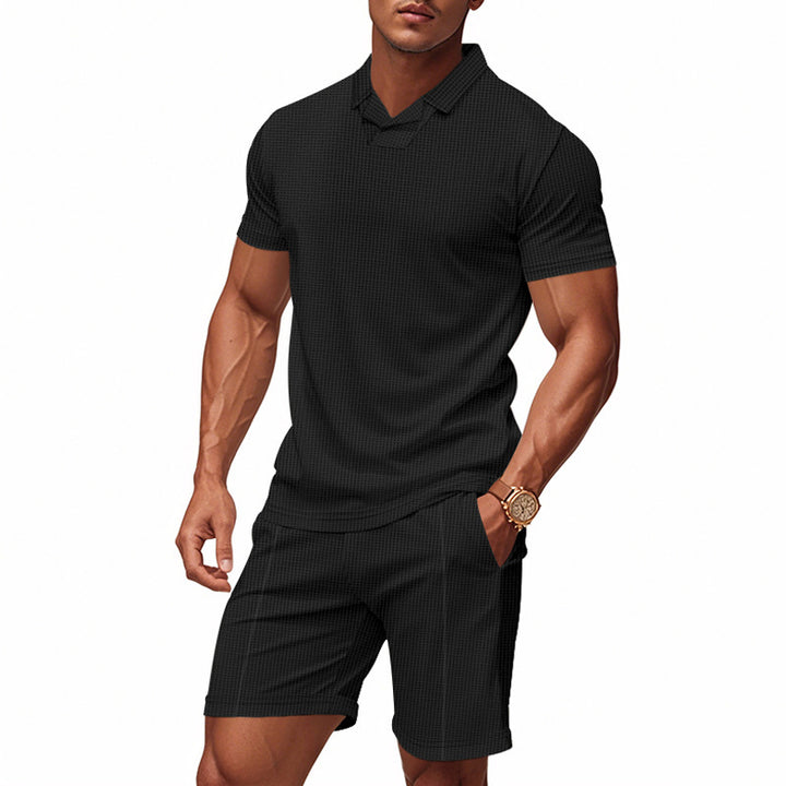 Men's polo and shorts set with structured design Lune London