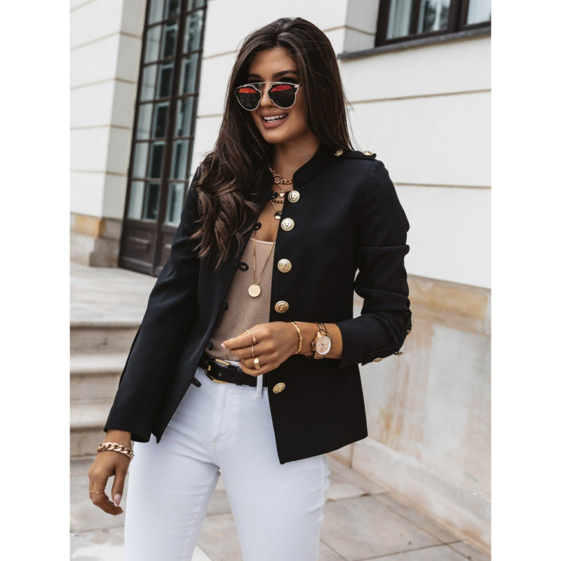 Trendy women's blazer with chic and stylish button detailing