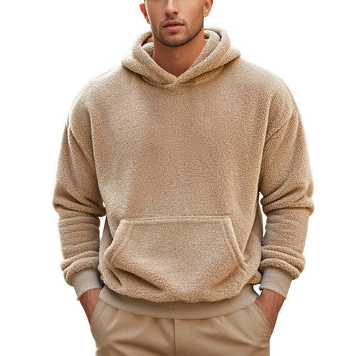 Men's cozy fleece hoodie with kangaroo pocket and elastic waistband Amarae