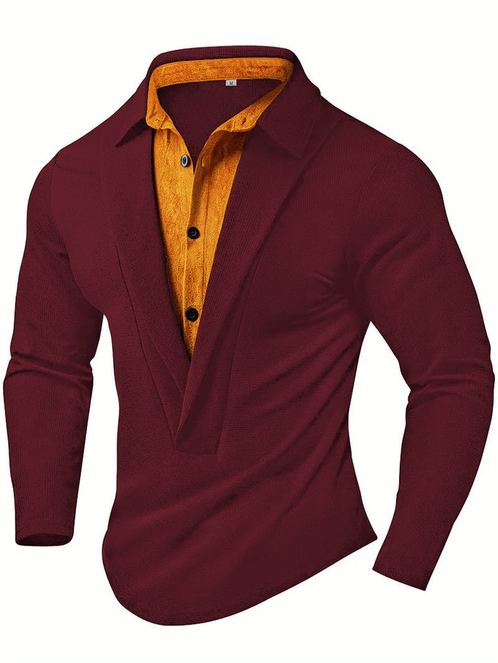 Elegant long sleeve shirt for men with modern collar and textured design Lune London
