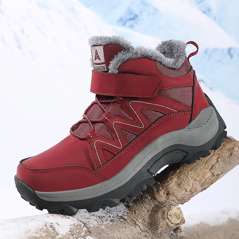 Men Insulated Winter Trekking Boots with Thermal Lining, Velcro Closure, and Traction Off-Road Profile Sole Amarae