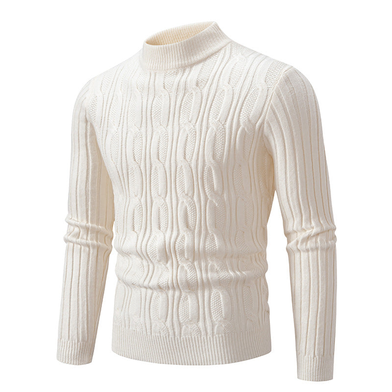 Knitted sweater for men with raised magnetic pattern and high collar Lune London