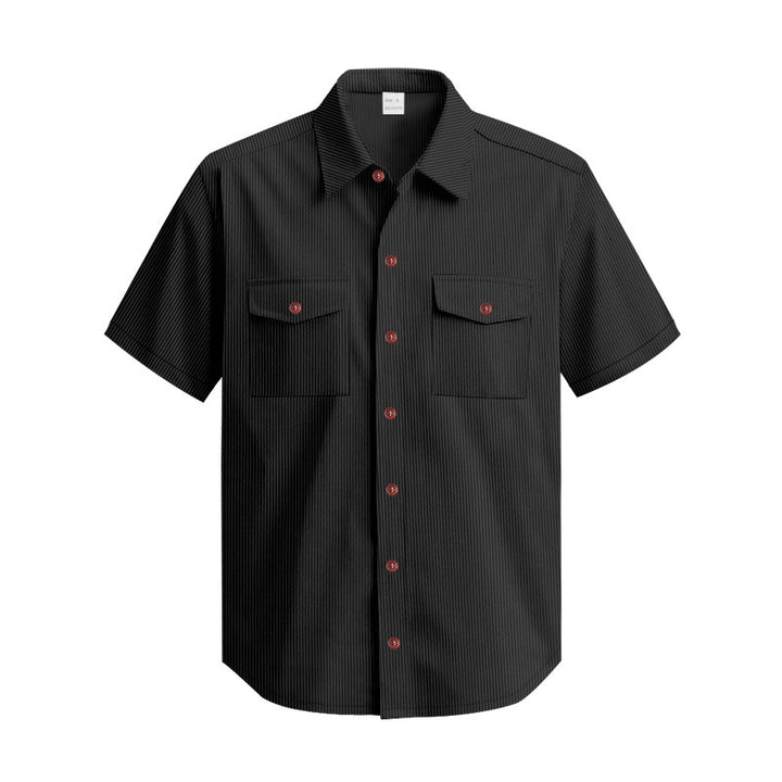 Short-sleeved shirt for men with textured surface and practical chest pockets Lune London