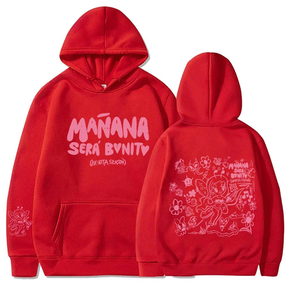 Women's hoodie with creative print and practical kangaroo pocket Lune London