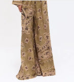 Women's wide Palazzo pants with paisley print, elastic waistband & pockets Amarae