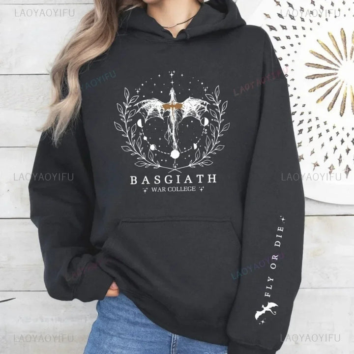 Women's hooded sweatshirt with impressive fantasy design Lune London
