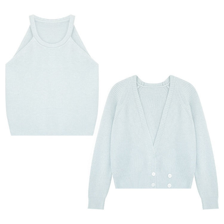 Cardigan sophistiqué pour femmes avec décolleté en V profond et fermeture à boutons Chic & Stil