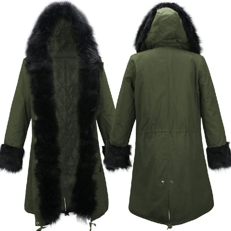 Elegant winter coat for women with luxurious faux fur trim Lune Londonl