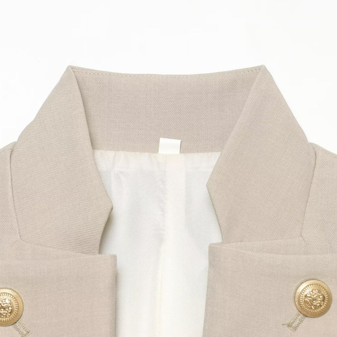Women's Sculpting Blazer Vest with Standing Collar and Double-Breasted Decorative Buttons Amarae