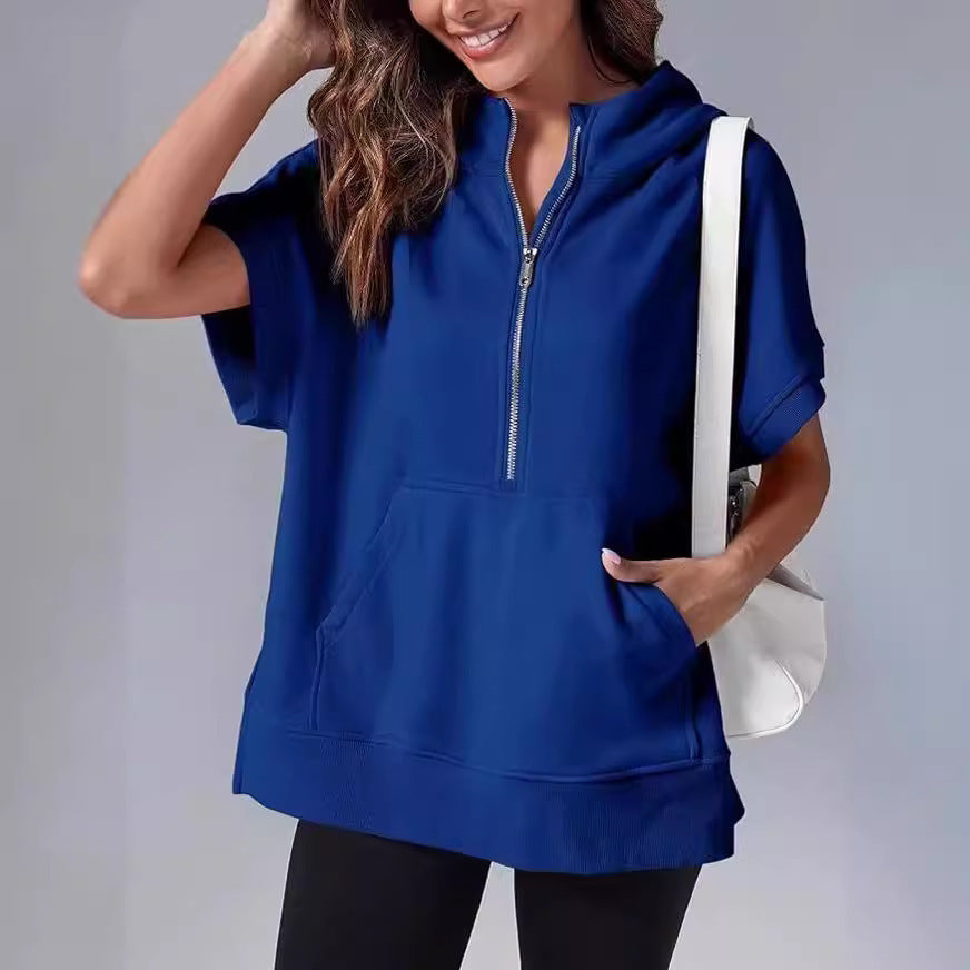 Casual hooded sweatshirt for women with zipper Lune London