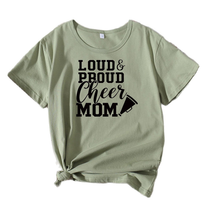 Chic and Stylish Mama Cheerleading Graphic T-Shirt Women