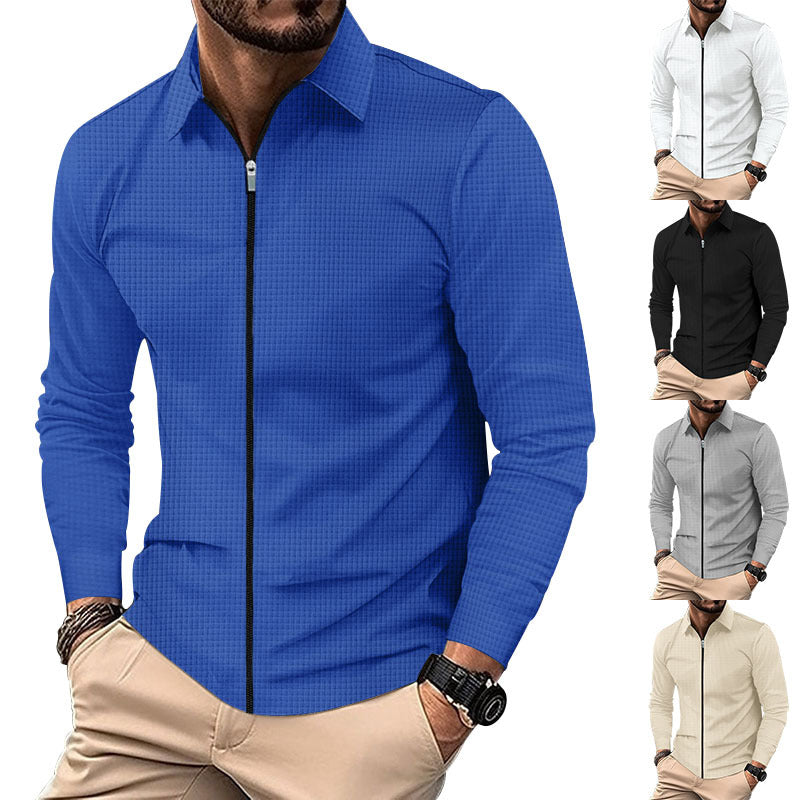 Men's long sleeve sporty t-shirt with zip and breathable structure Lune London