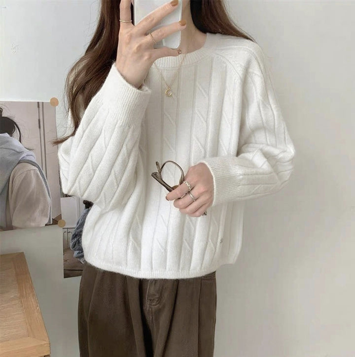 Pull en tricot épais pour femmes avec motif texturé et coupe décontractée Chic & Stil