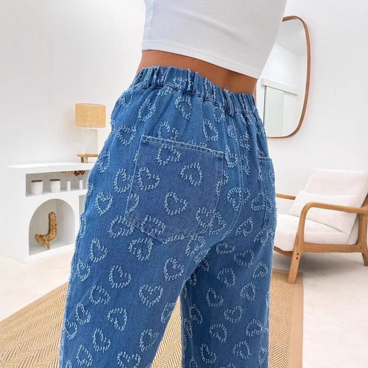 Casual fit women's jeans with floral pattern Chic & Stil