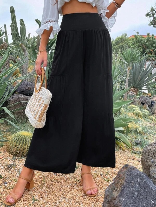 Loose summer pants for women with elastic waistband and fluid cut Lune London