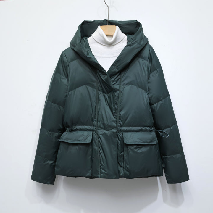 Quilted winter jacket for women with trendy pockets and hood Amarae