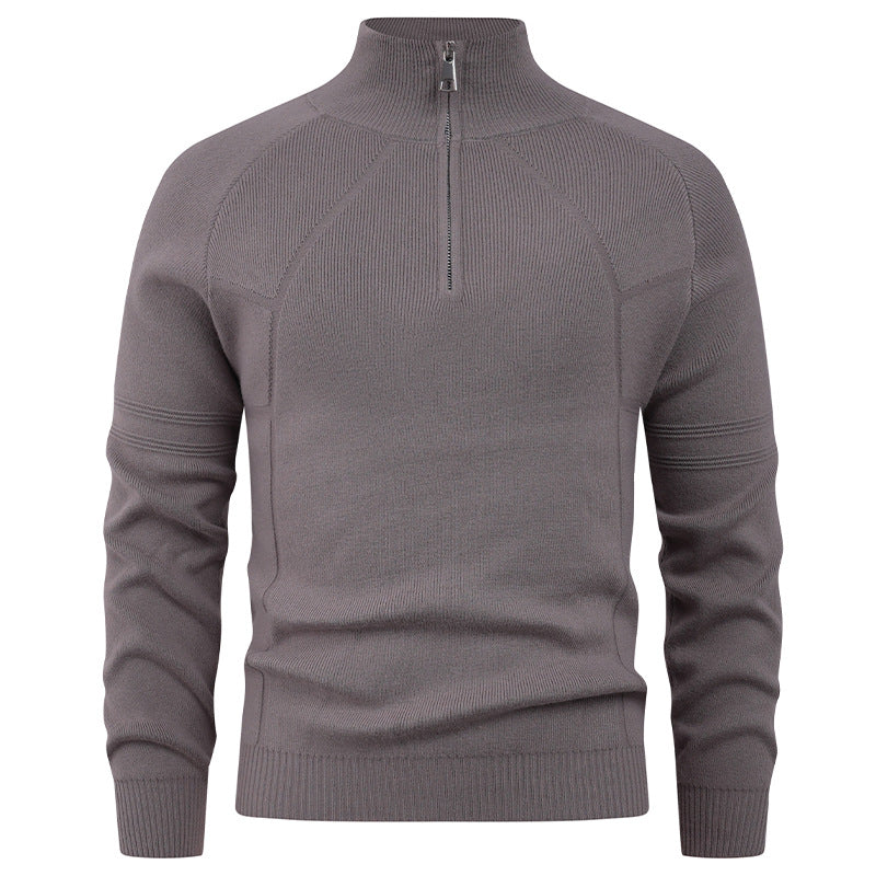 Knitted pullover for men with modern zipper and elegant structure Lune London