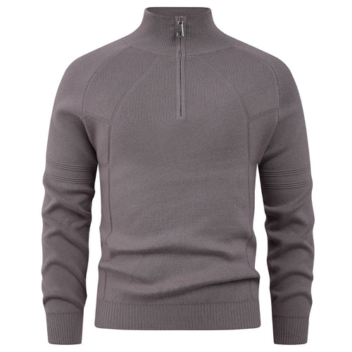 Knitted pullover for men with modern zipper and elegant structure Amarae