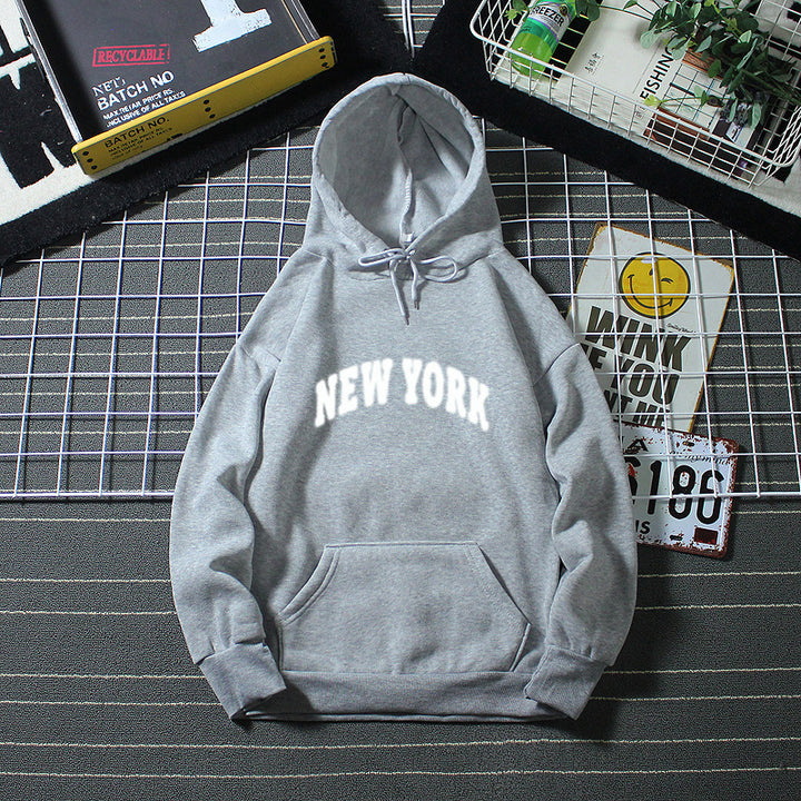Women's Hooded Sweatshirt with Modern New York Lettering Chic & Stil