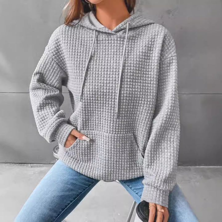 Ladies stylish hoodie with textured fabric Lune London