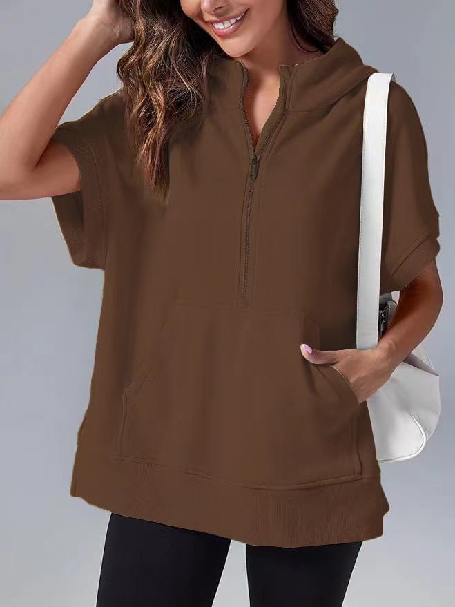 Casual hooded sweatshirt for women with zipper Lune London