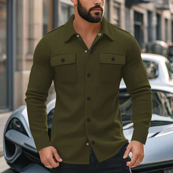 High-quality fleece leisure jacket for men with functional chest pockets and modern design Lune London
