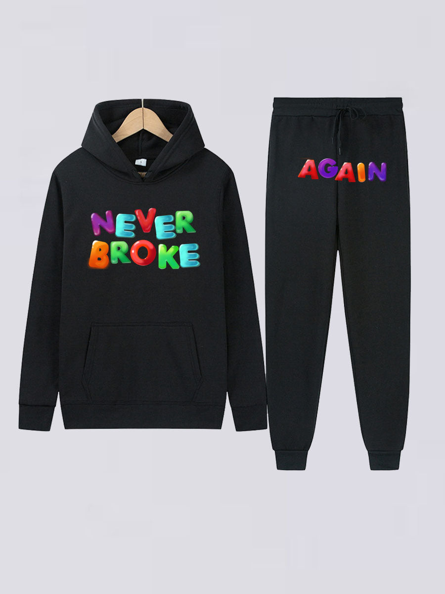 Lune London Women's Sport Hoodie and Jogging Pants Set with Creative Text Design
